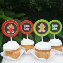 Christmas Gender Reveal Cupcake Toppers - Ginger Kids Collection