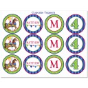 Boy's Carousel Party Cupcake Toppers
