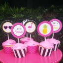 Pink Flamingo Cupcake Toppers