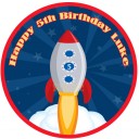 Outer Space Rocket Cupcake Topper