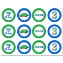 Garbage Recycle Truck Cupcake Toppers - Trash Bash Collection 