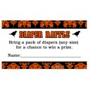 Halloween Baby Shower Diaper Raffle Cards 