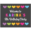 Neon Heart Chalkboard Personalized Door Sign 