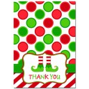 Elf Feet Folded Thank You Note - North Pole Magic