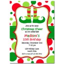 Christmas Elf Feet Party Invitation
