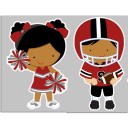 Cheerleader Football Player Personalized Centerpiece Topper