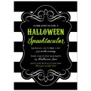 Halloween Party Invitation - Black Stripe Lime