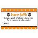 Halloween Girl Owl Diaper Raffle Cards 