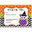 Halloween Purple Owl Thank You Notes 