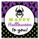 Halloween Chandelier Purple Lime  Favor Tags
