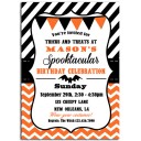 Halloween Party Invitation - Spooktacular Chevron Stripe