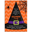 Spider Web Witch Hat Halloween Invitation