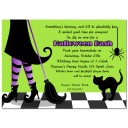 Wtich Legs Black Cat Invitation