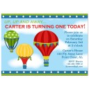 Hot Air Balloon Boy Party Invitation