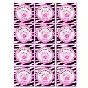 Girl's Bowling Zebra Love Favor Tags - Zebra Girl All Star Bowling Collection