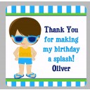 Boy's Pool Party Favor Tags - Pool Boy Swim Collection
