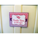 Powder Room 8x10" Sign for Pink Pig Party - Little Piggy Fun Collection