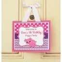Pink Pig Party Door Sign