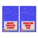 Outdoor Movie Party Tent Style Food Labels