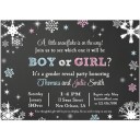 Snowflake Gender Reveal Invitation
