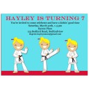 Karate Girl Party Invitation - Girl's Karate Chop Kick Collection