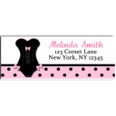 Corset Lingerie Bridal Shower Return Address Labels