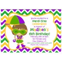Mardi Gras Girl Invitation