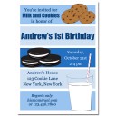 Boy's Milk and Cookies Birthday Invitation