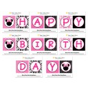 Minnie Mouse Silhouette Glam "Happy Birthday" Banner 