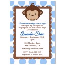 Mod Monkey Blue Invitation