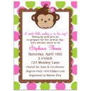 Monkey Girl Baby Shower Invitation