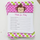 Mod Monkey Girl Wishes for Baby Cards