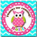 Owl Favor Tags - Pink Lil' Owl