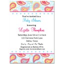 Paisley Blue Damask Invitation