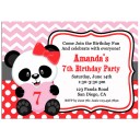 Valentine's Panda Birthday Party Invitation 
