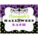 Halloween Chandelier Purple and Lime Door Sign