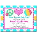Peace, Love, and Pool Party Invitation