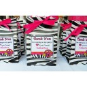 Hot Pink Zebra Peace Sign Party Favor Tags - Chic Peace Collection