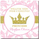 Princess Tiara Favor Tags - Pink and Gold Sparkle Collection