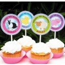 Barnyard Farm Animals Cupcake Toppers