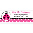 Pink Ladybug Party Return Address Labels - Pink Ladybug Collection