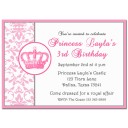 Princess Birthday Party Invitation - Pretty Pink Vintage Chic Princess Collection