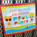Sibling Beach Ball Pool Party Sign