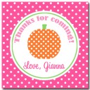 Pink and Orange Pumpkin Personalized Favor Tags - Pink and Orange My Little Pumpkin Collection