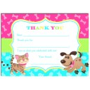 Cat and Puppy Dog Thank You Note