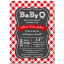 Red Baby-Q Baby Shower Invitation