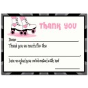 Roller Skate Pink Heart Thank You Note