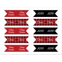 Christmas Plaid Straw Flags - Santa's Coming