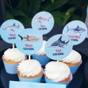 Shark Party Cupcake Toppers - Shark Reef