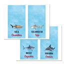 Shark Party Tent Style Food and Drink Labels 